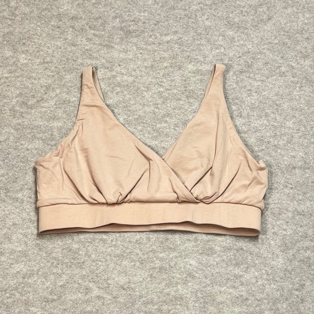 Hatch The Everyday Nursing Bra Tan Pima Cotton Wireless Bralette Large  GUC